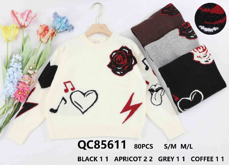 Swetry damska (Francja produkt) Roz S/M-M/L, Mix Kolor .Paczka 10 szt